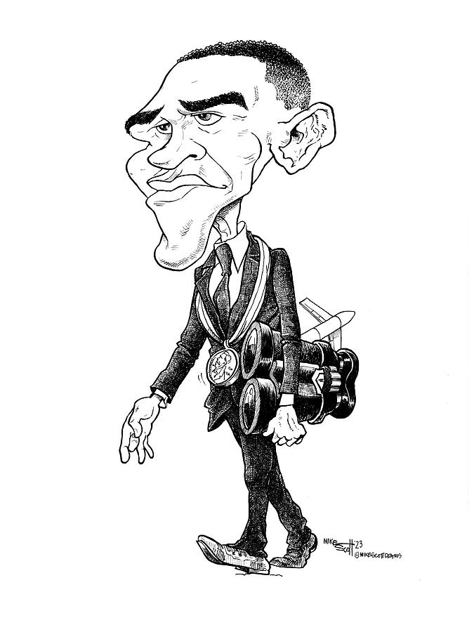 Barack Obama Drawing by Mike Scott - Pixels