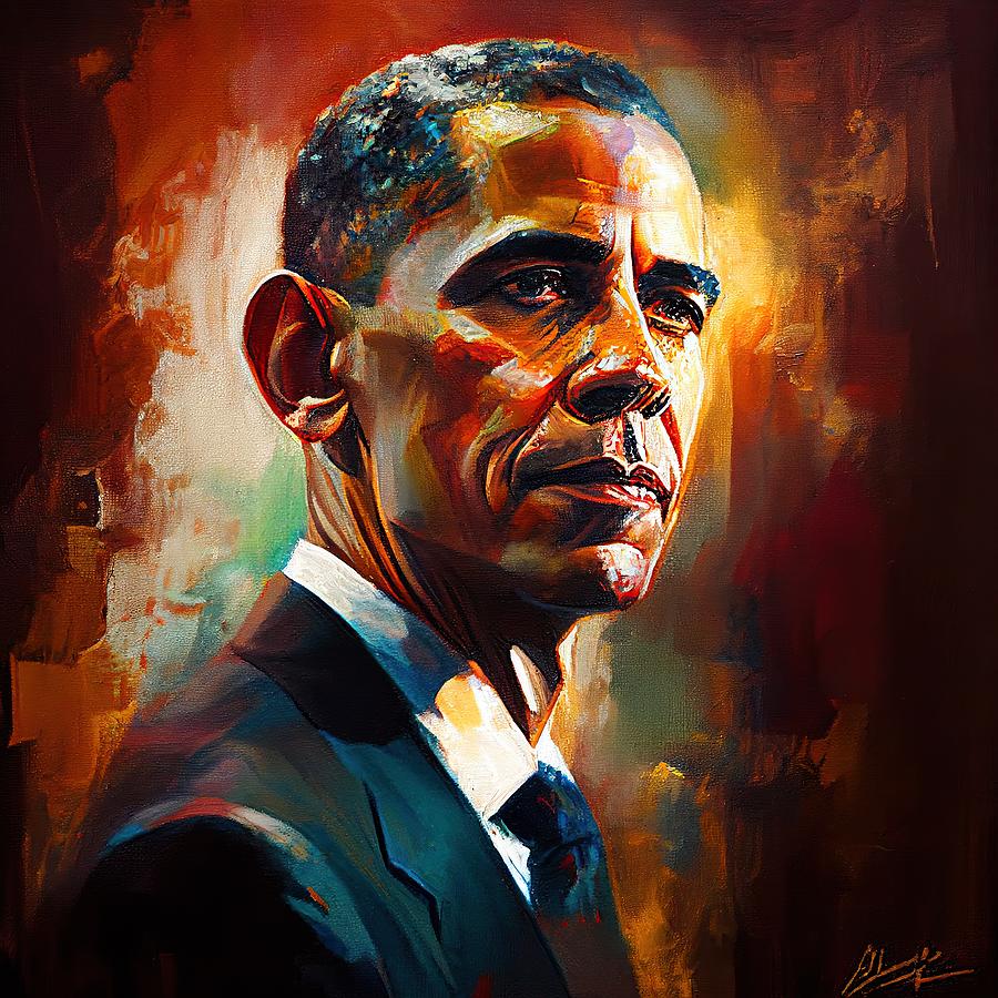 Portrait Painting - Barack Obama  by My Head Cinema