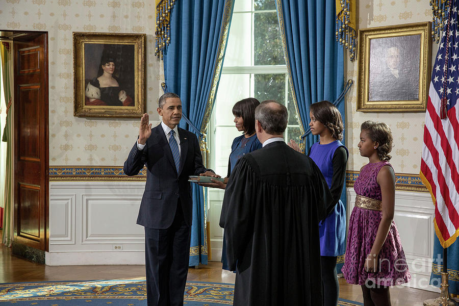 Barack Obama Oath Of Office Photograph by Lawrence Jackson