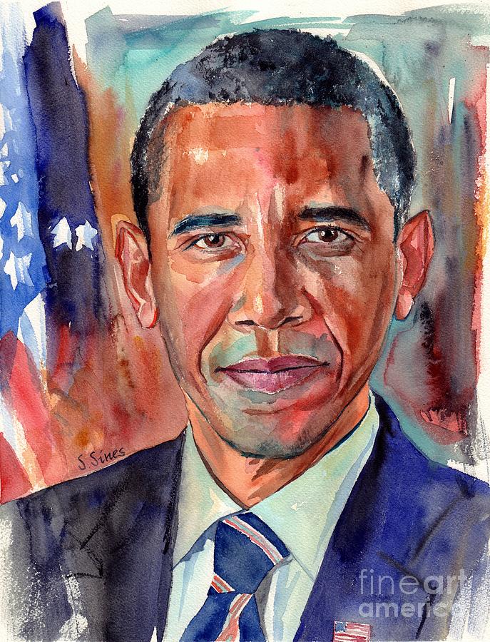 Barack Obama Painting - Barack Obama by Suzann Sines