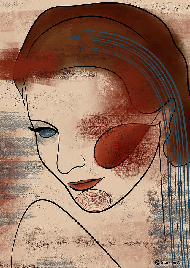 Barbara Stanwyck - minimalist portrait c2 Drawing by Movie World Posters