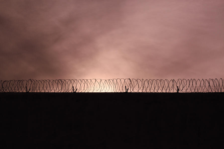 Barbed Wire at Sunset Photograph by Geraint Rowland Photography