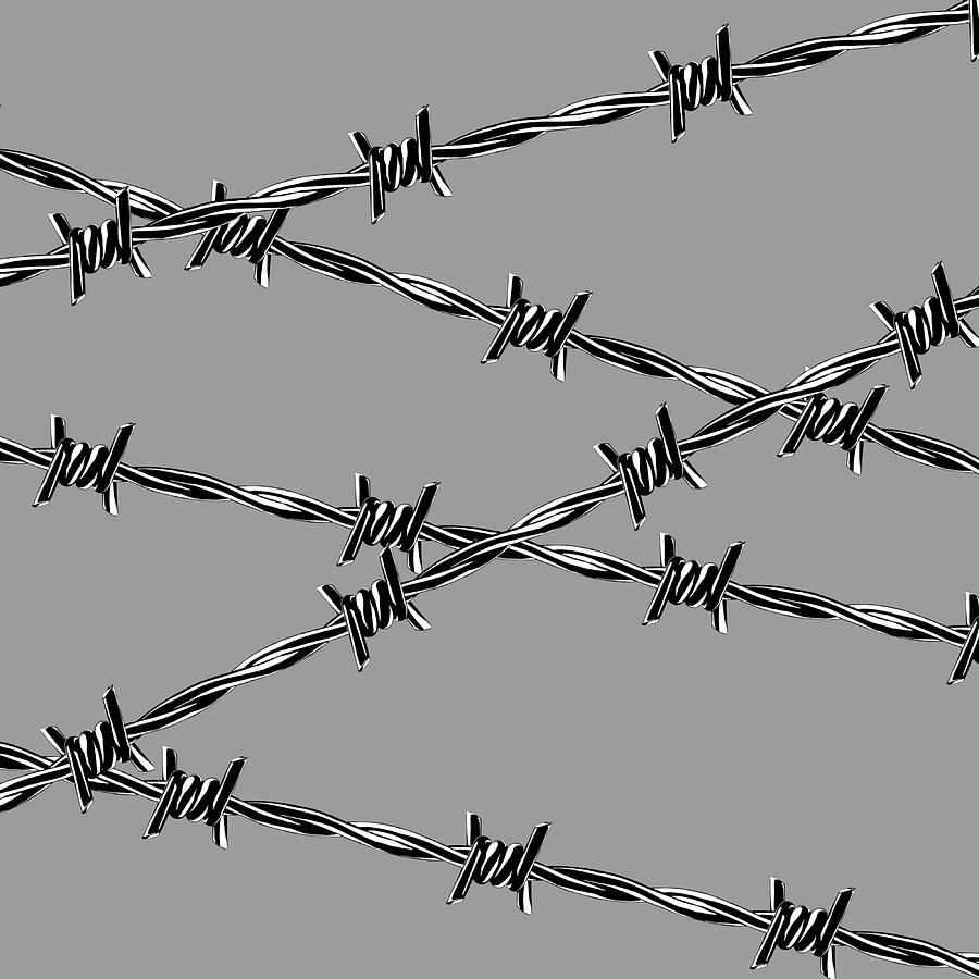 Barbed wire Poster vintage Painting by Selina Miller | Pixels