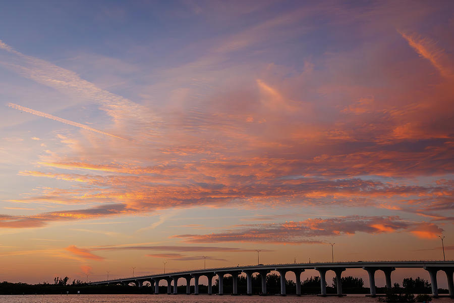 Barber Bridge Sunset Photograph by Les Greenwood