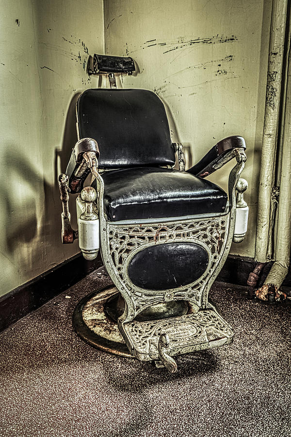 Vintage Photograph - Barber Chair by Mike Burgquist