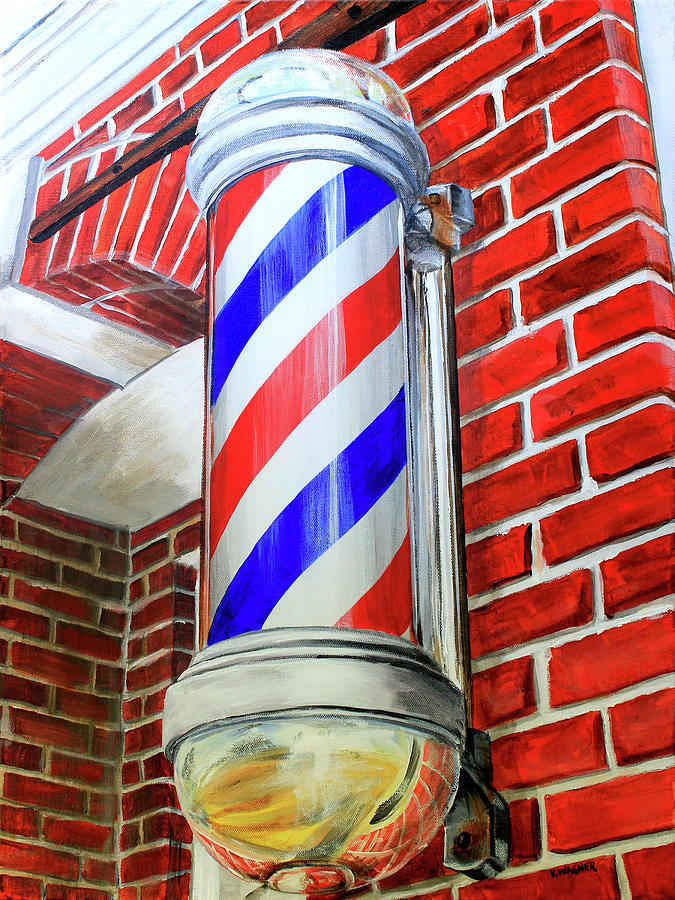 Barber Pole Painting by Karl Wagner