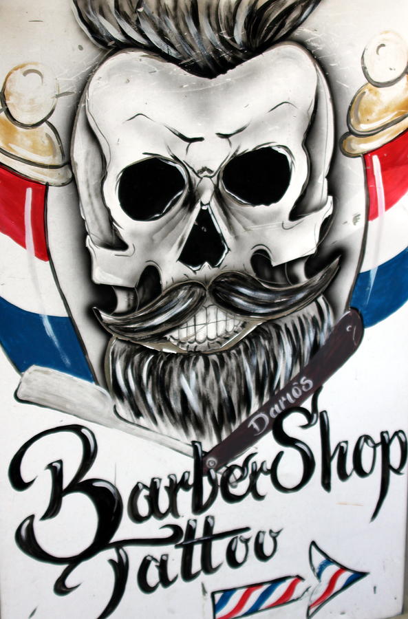 Barber Shop Tattoo Sign Photograph by Laurel Talabere - Pixels