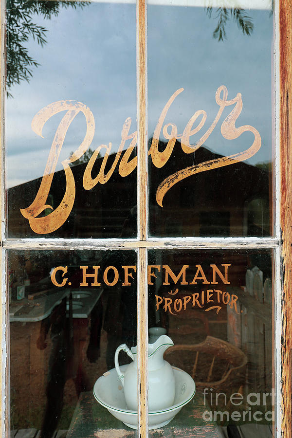 Barber Shop Window Ghost Town Photograph by Edward Fielding