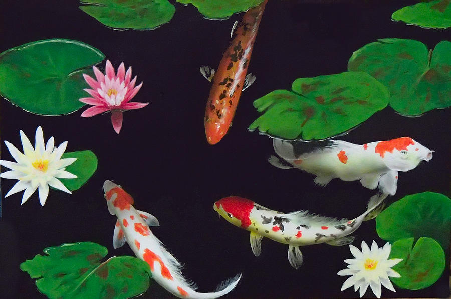 Barbies Koi pond Painting by Philip Fleischer
