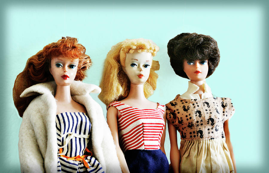 Barbies on Blue Photograph by Marilyn Hunt