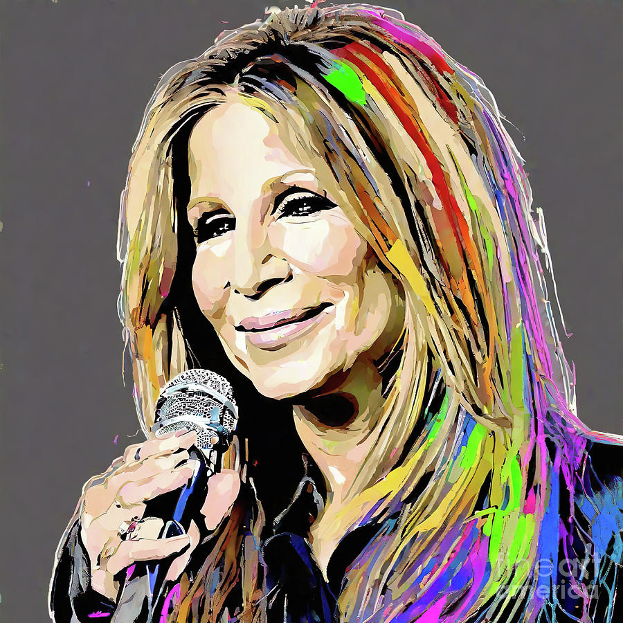 Musician Digital Art - Barbra Streisand portrait by Movie World Posters