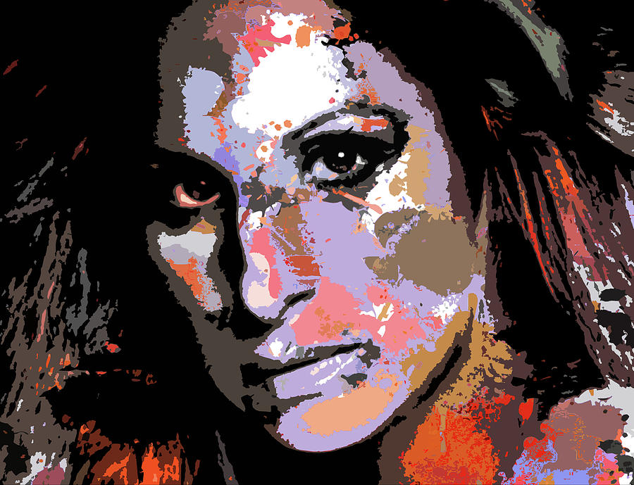 Barbra Streisand psychedelic portrait Digital Art by Movie World Posters
