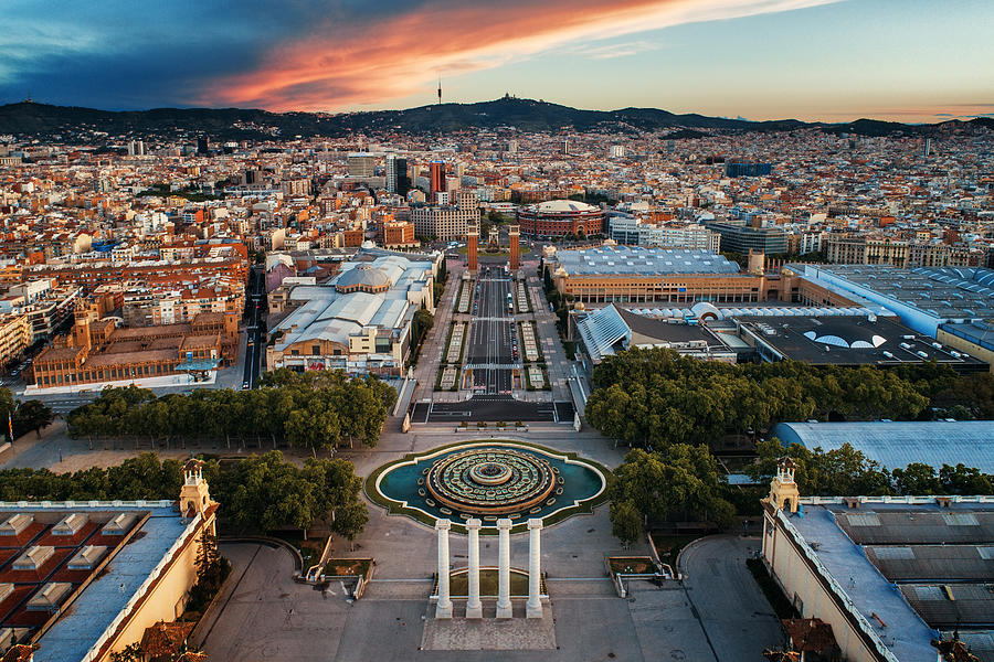 Barcelona Aerial View Photograph by Songquan Deng