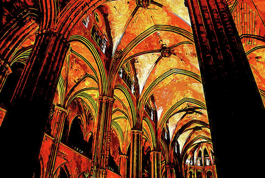 Barcelona, Cathedral of the Holy Cross and Saint Eulalia - 05 Painting by AM FineArtPrints