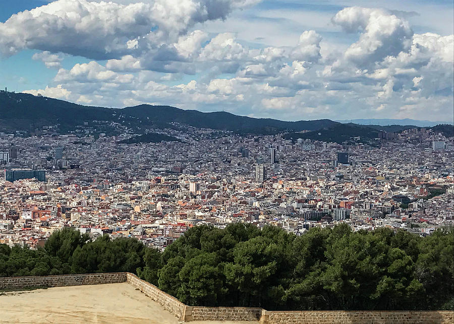 Barcelona Cityscape_View from Montjuic Castle Photograph by Christine Ley