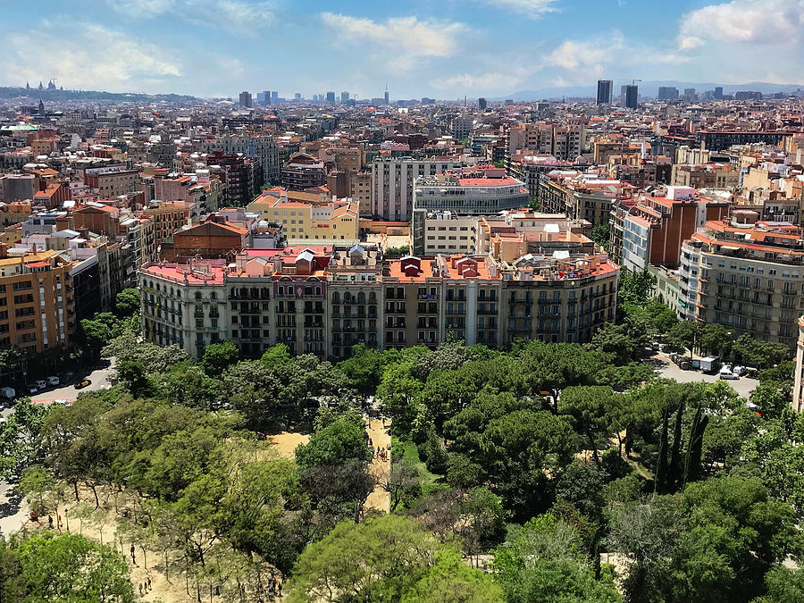 Barcelona Cityscape_View from Sagrada Familia 01 Photograph by Christine Ley