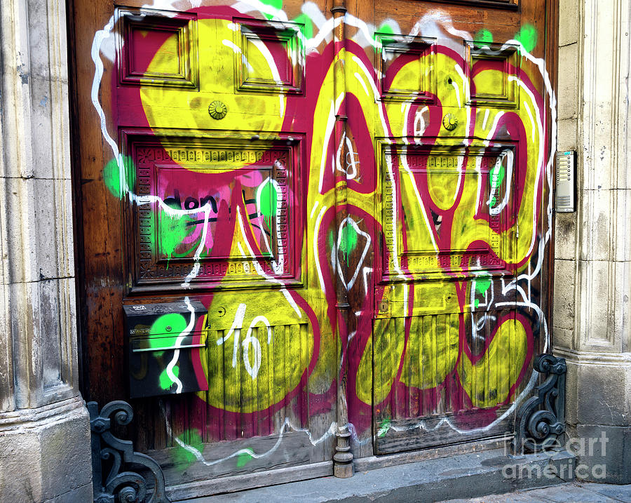 Barcelona Funky Door in Spain Photograph by John Rizzuto
