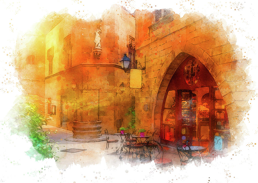 Barcelona, Gothic Quarter - 03 Painting by AM FineArtPrints