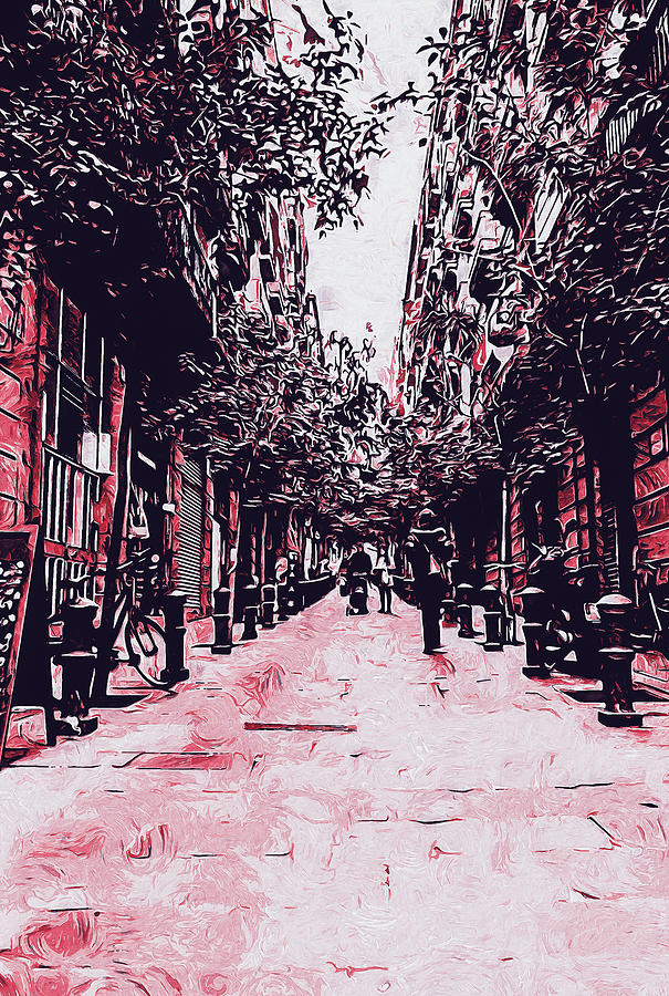 Barcelona, Gothic Quarter - 12 Painting by AM FineArtPrints