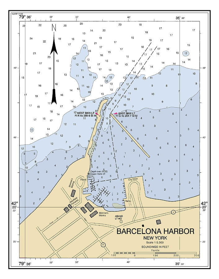 Barcelona Harbor New York, NOAA Chart14838_3 Digital Art by Nautical Chartworks
