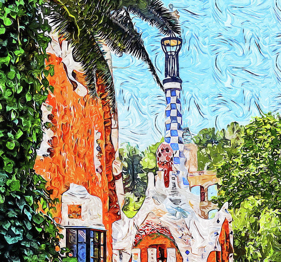 Barcelona, Parc Guell - 20 Painting by AM FineArtPrints
