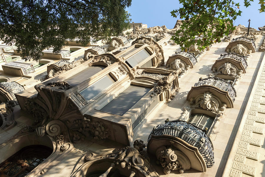 Barcelona Passeig De Gracia Architecture - Extravagantly Decorated Facade Photograph