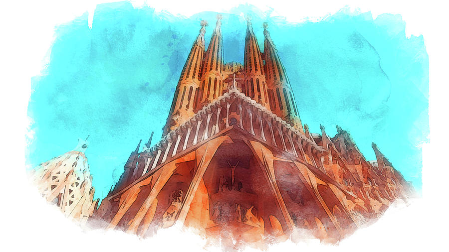 Barcelona, Sagrada Familia - 44 Painting by AM FineArtPrints