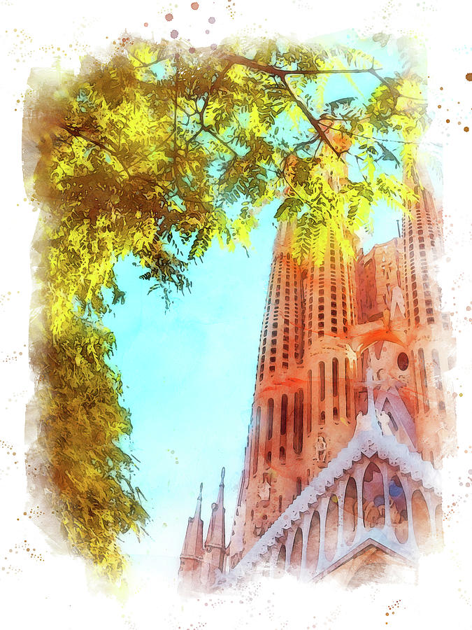 Barcelona, Sagrada Familia - 45 Painting by AM FineArtPrints