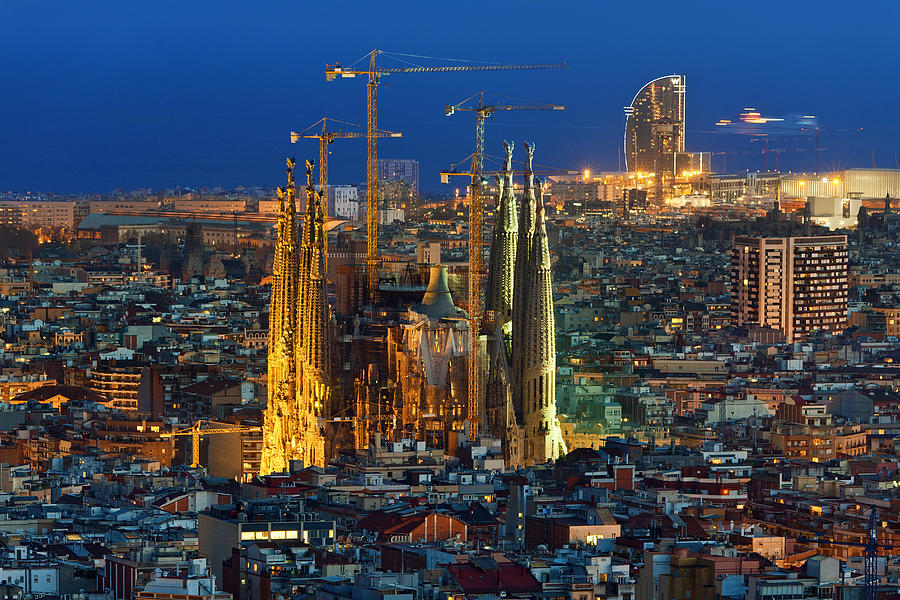 Barcelona, view of the Sagrada Familia Photograph by Sylvain Sonnet