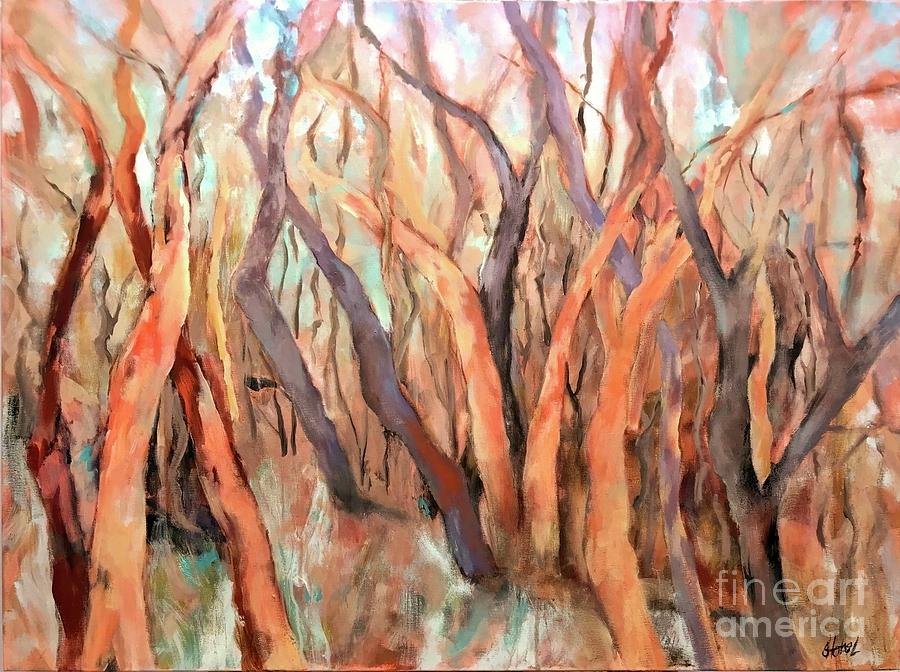 Bare  Limbs and Trunks Painting by Chris Hobel
