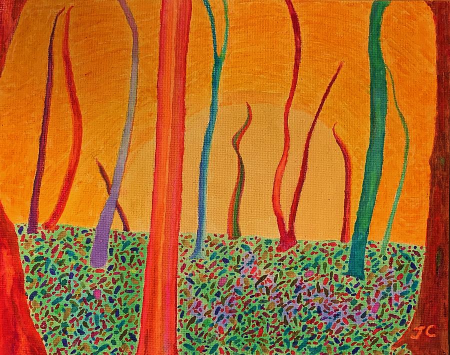 Bare Naked Trees Painting By John Cunnane Fine Art America