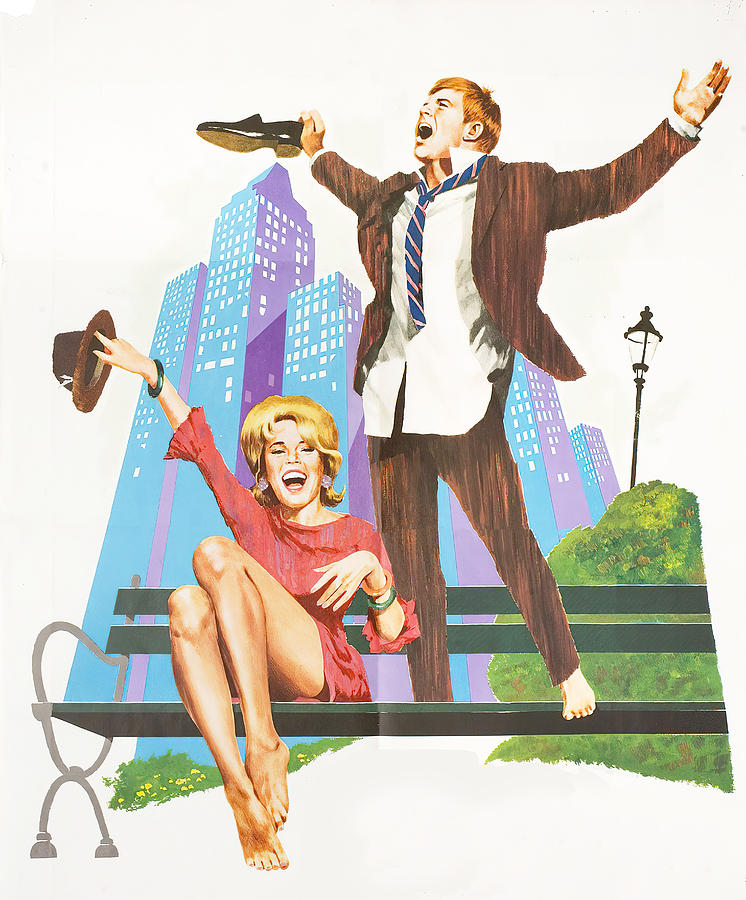 Jane Fonda Painting - Barefoot in the Park, 1967, movie poster base painting by Movie World Posters
