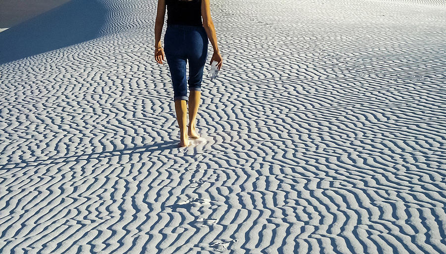 Barefoot in White Sands Photograph by Tommy Farnsworth
