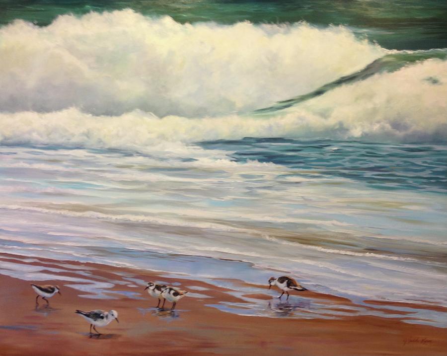 Barefoot on the Beach Painting by Judy Rixom