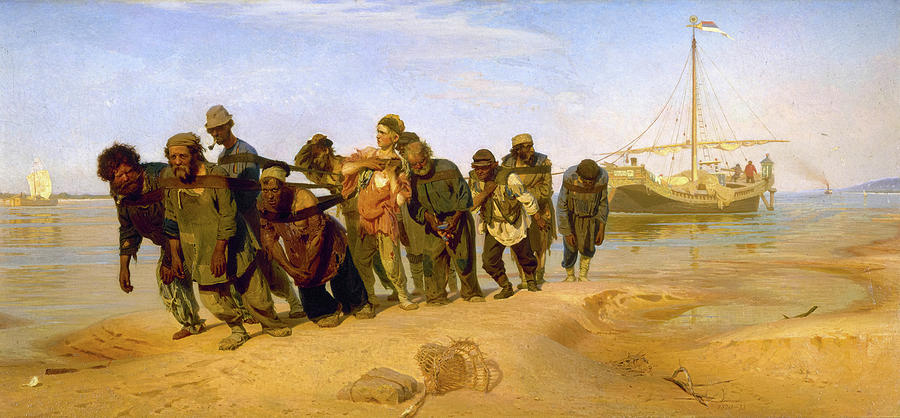 Ilya Repin Painting - Barge Haulers on the Volga, 1870-1873 by Ilya Repin