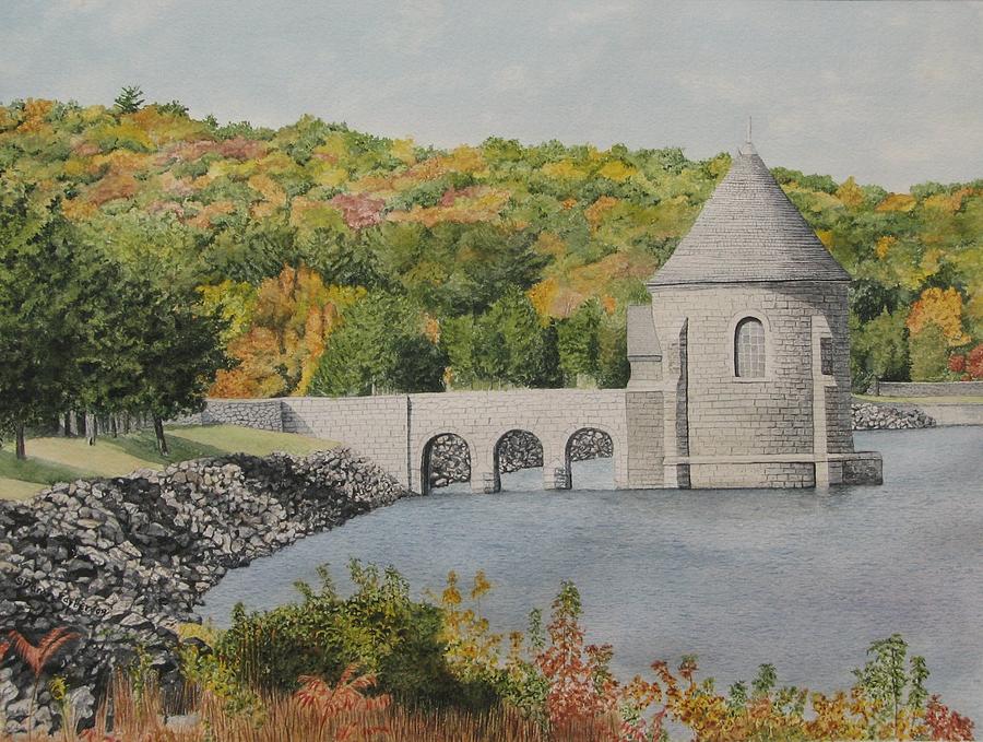 Barkhamsted Reservoir in Autumn Painting by Sharon Farber - Fine Art ...