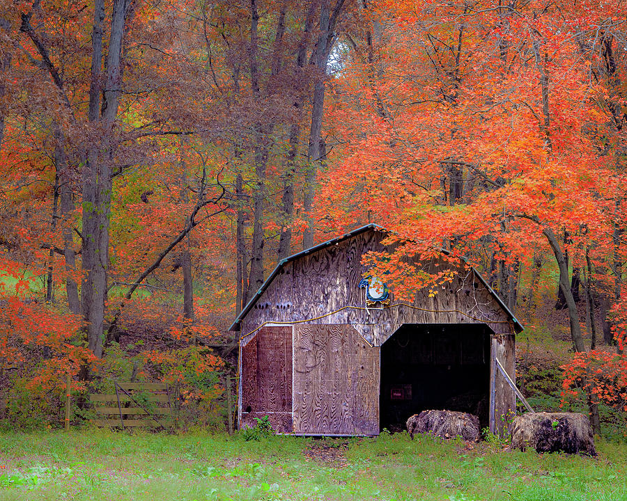 Barn and fall colors Photograph by Jim Williams