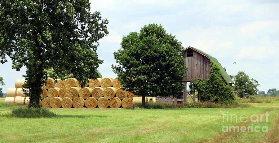 Barn and Hay Bales 8328 Photograph by Jack Schultz