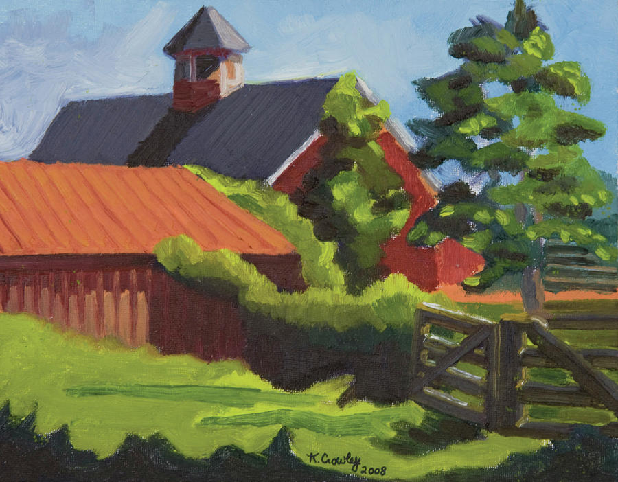 Barn at Slate Run Historical Farm Painting by Katherine Crowley