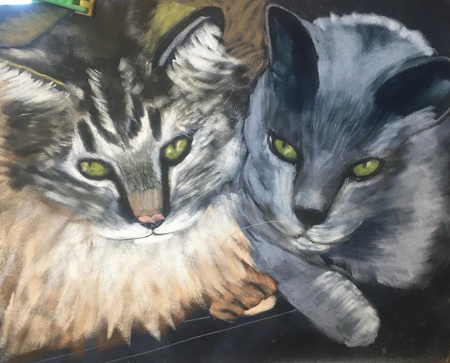 Barn Cats Pastel by Michele Turney