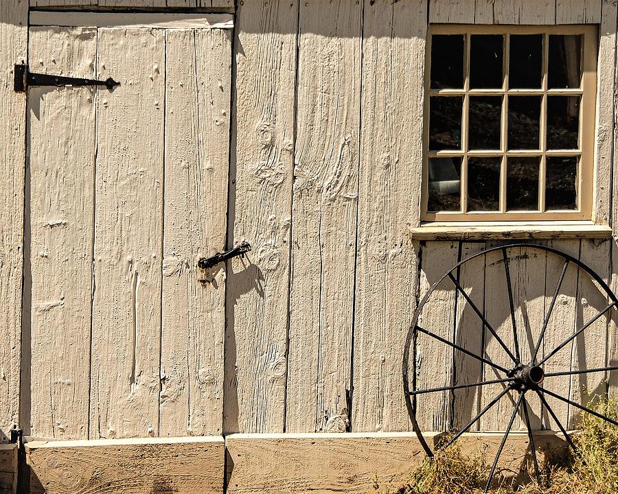 Barn Door Wheel Photograph by John Linnemeyer