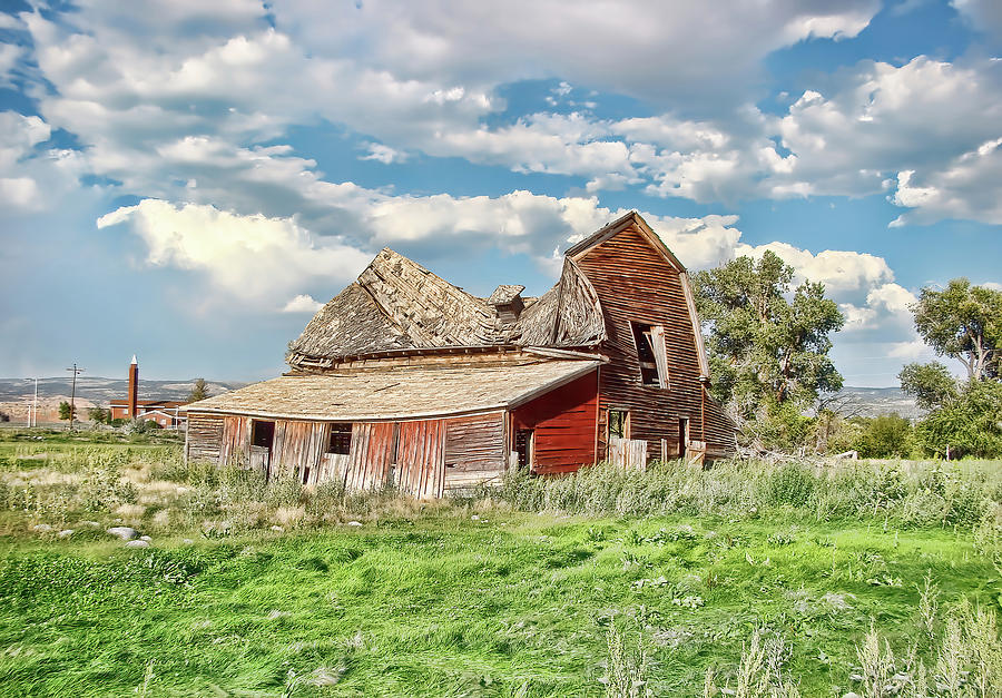 Barn Photograph - Barn Falling in Wyoming By Cathy Anderson by Cathy Anderson