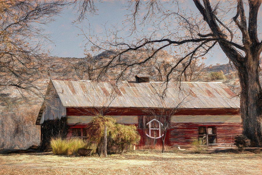 Vintage Photograph - Barn in Camp Verde by Donna Kennedy