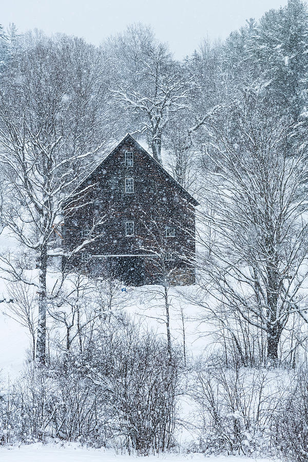 Barn In Snowstorm 2 Photograph by Alan L Graham - Fine Art America