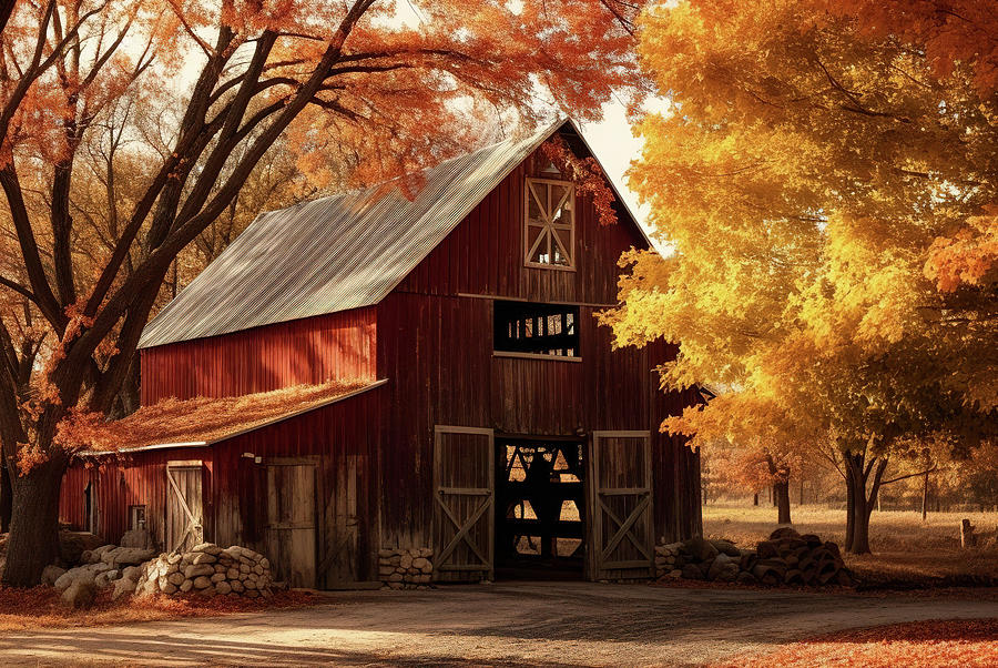 Barn In The Fall Season Photograph by Athena Mckinzie