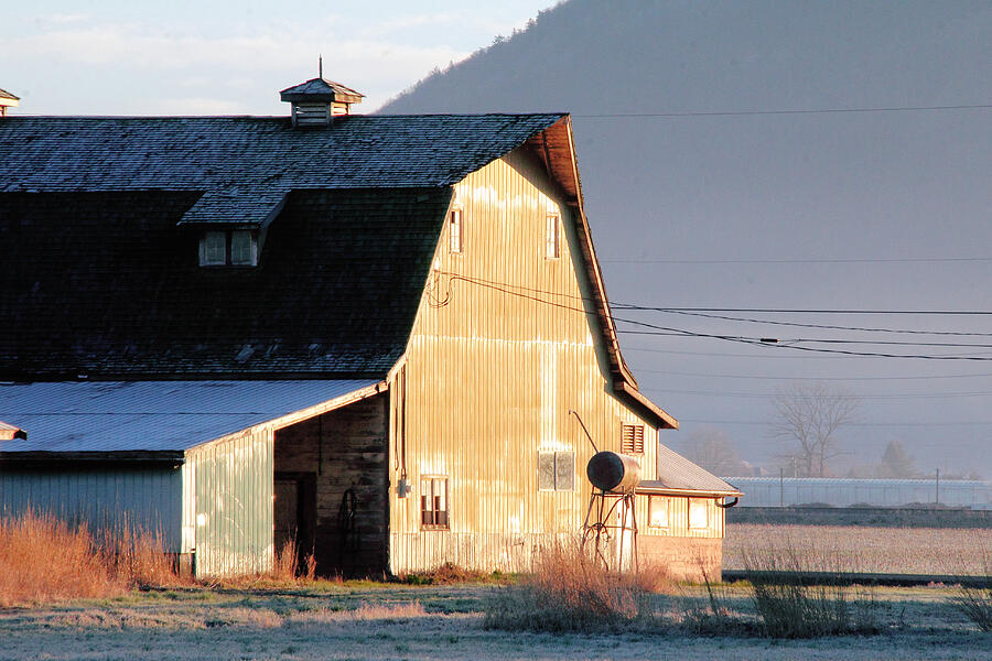 Barn Lit by Sunrise Photograph by Modfos