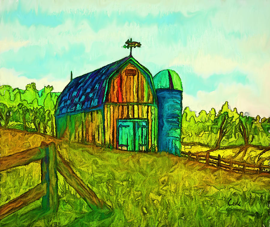Barn of Many Colors Digital Art by Terry Cork