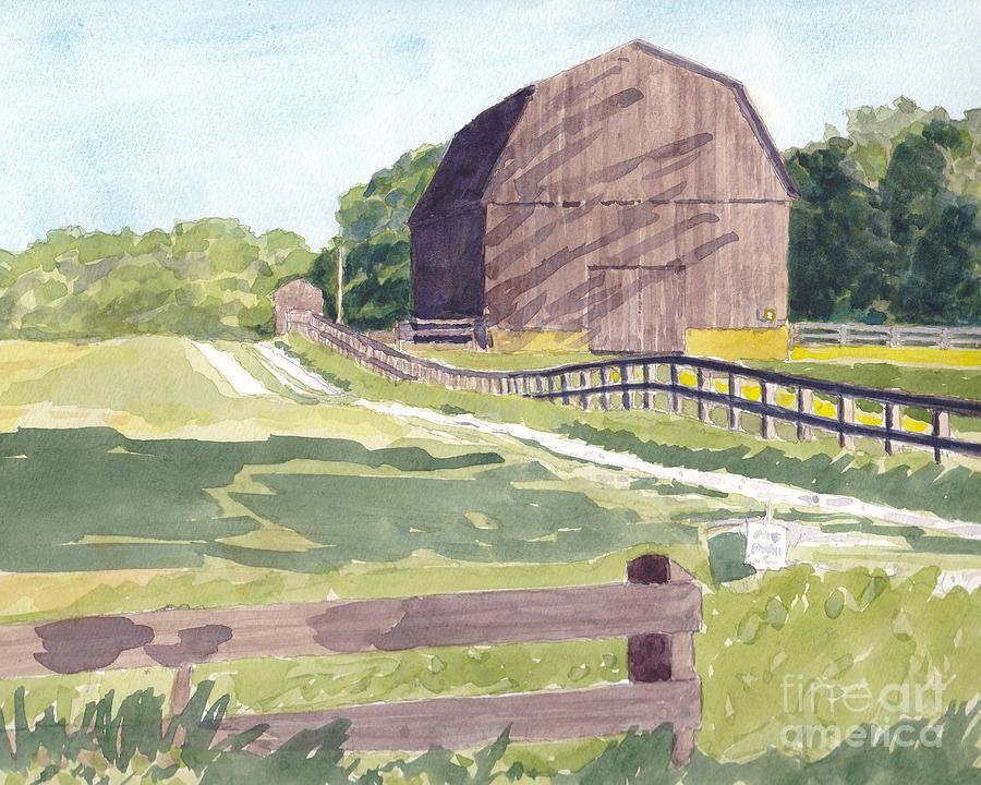 Barn on Bay Head Road View #2 Painting by Mike Robinson