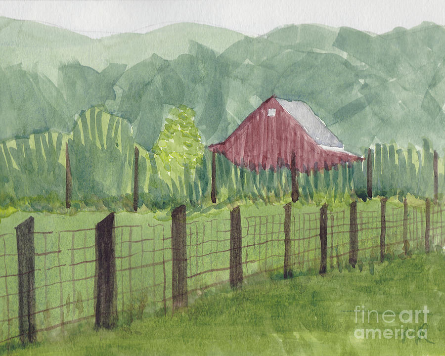 Barn on Holly Drive Painting by Mike Robinson