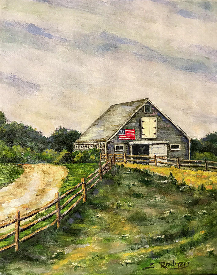 Barn on Marthas Vineyard Painting by Sherrell Rodgers